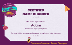 QUIZIZZ Certified Game Changer (Oct 2023)