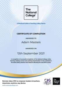 Adam Masters - A-practical-guide-to-teaching-using-teams-completion-certificate