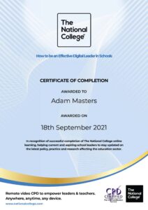 Adam Masters - How-to-be-an-effective-digital-leader-in-schools-completion-certificate